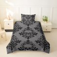 thumbnail image 2 of Homewish Western Boho Skull Twin Duvet Cover,Victorian Damask Twin Bedding,Halloween Comforter Cover,Black Reversible,2pcs,1 Duvet Cover and 1 Pillowcase, 2 of 6