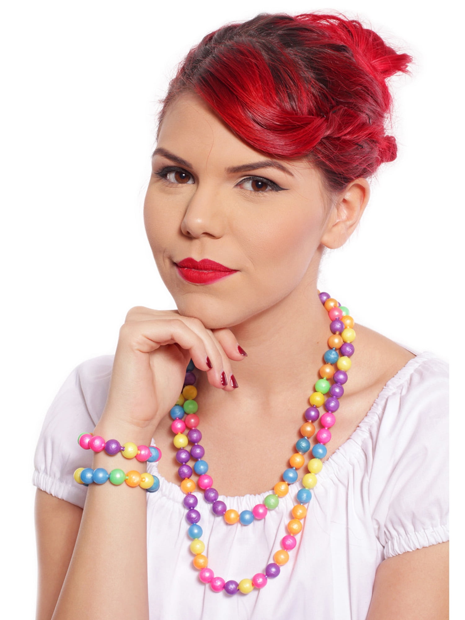 Rainbow Pop Beads - Fun 50s Retro Jewelry Crafting by Hey Viv !