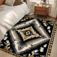 thumbnail image 4 of 3'x5' Area Rugs, Boho Grey Black Indoor Outdoor Area Rug for Living Room Bedroom, Geometric Ethnic Southwestern Vintage Washable Bathroom Rugs Kitchen Floor Carpet Mats Home Decor Aesthetic, 4 of 8