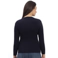 thumbnail image 2 of Cavardi Casual Women's Round Neck Ribbed Top – Navy | Free Size, 2 of 2