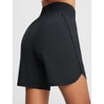 thumbnail image 2 of BALEAF Women's Athletic Shorts 7 Inch Long Running Workout Hiking Shorts High Waisted Quick Dry Zipper Pockets UPF50+ Black L, 2 of 7