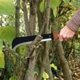 thumbnail image 2 of THRWCLUB 15.6" Heavy Duty Billhook Sickle Machete –Sawback Serrated, Wooden Grip & Stainless Steel Blade for Gardening, Camping, 2 of 7