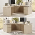 thumbnail image 3 of Scranton & Co Wood 60W Standing L Desk with File Cabinet in Natural Elm, 3 of 8