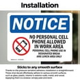 thumbnail image 3 of (2 Pack) Cell Phone Use In Designated Area Only OSHA Notice Sign, 3 of 7