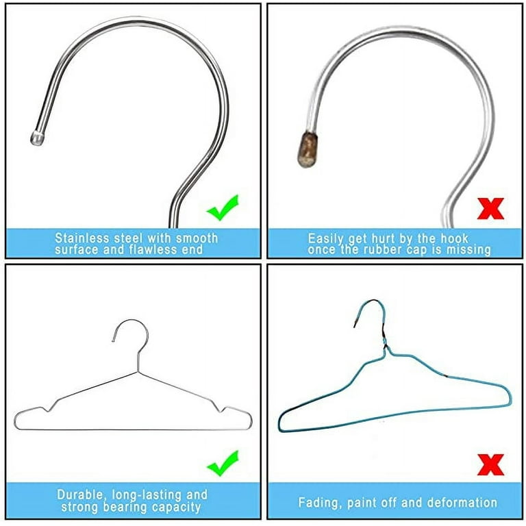 Metal Wire Hanger  Strong Blue Coat Clothes Steel Water Proof