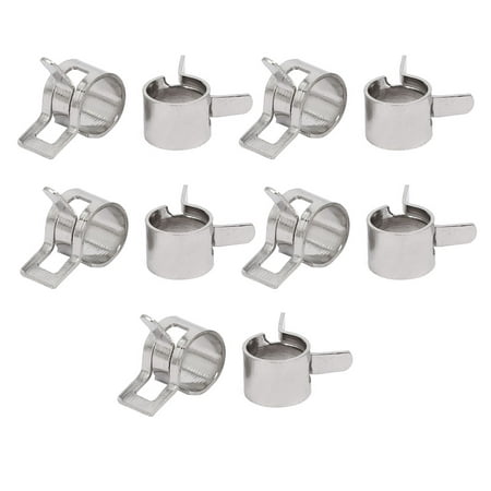 7mm Inner Dia Nickel Plated Spring Clip Water Pipe Fuel Line Hose Clamps