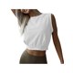 thumbnail image 1 of VISgogo, camisetas sin mangas deportivas cortas para mujer, Top corto de Yoga con cuello redondo liso sin mangas, chaleco de ombligo de entrenamiento de verano para mujer VISgogo  moda, 1 of 8