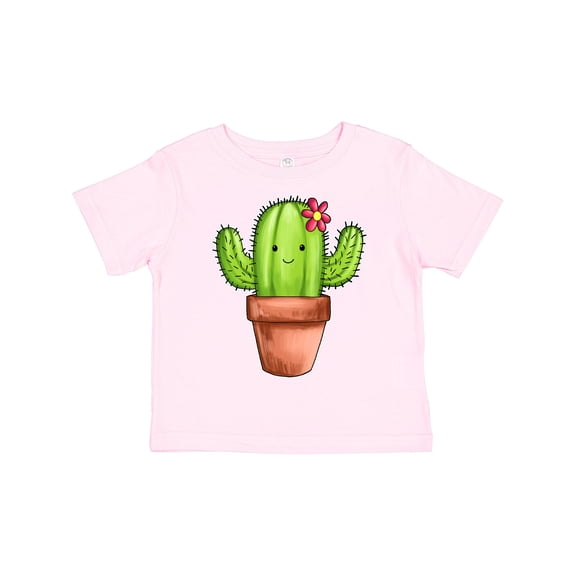 Inktastic Cute Cactus with Flower Hairpiece Boys or Girls Toddler T-Shirt