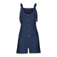 thumbnail image 5 of Mono corto de verano informal con botones para mujer - Poliéster, sin mangas, pantalón corto ancho - S-XXL, 5 of 5
