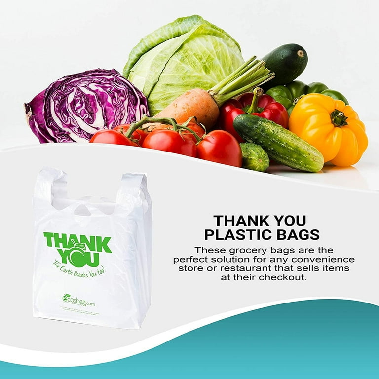 Medium Clear Plastic T-Shirt Bags - 11½” x 6 x 21 - Case of 1000