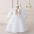 thumbnail image 2 of Gubotare Flower Girl Dress Toddler Toddler Baby Girl Dress Ruffle Long Sleeve Backless Casual Party Princess Dresses Kids Summer Sundress (White,Size 18-24 Months), 2 of 9