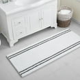 thumbnail image 5 of VCNY Home Hotel White/Charcoal Striped Polyester Bath Rug, 24" x 60", 5 of 5