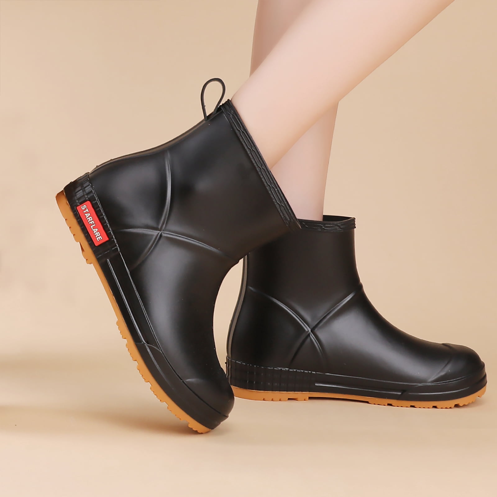 Rain Boots Women and Men Superior Anti-Slip Waterproof Rubber Boots Casual Chealsea Classic Ankle Boots Durable Rain Shoes Mud Rubber Booties for Work PVC Garden Shoes for Sailing Fishing and Camping