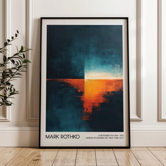 PosterArt Mark Rothko Poster, Abstract Art Modern Exhibition Wall Art, Living Room Decor, 8x12 UNFRAMED