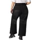 thumbnail image 4 of GRACE & GRANDEUR Pantalones de mezclilla de mujer talla grande de pierna ancha de cintura alta, pantalones palazzo lavados, jeans de moda casual con bolsillos 2X negros, 4 of 8