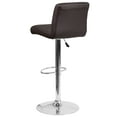 thumbnail image 3 of Brown Vinyl Adjustable Height Barstool with Rolled Seat, 3 of 5