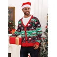 thumbnail image 5 of BounceUp Mens Ugly Christmas Sweater Cardigan V Neck Button Front Long Sleeve Knitwear, 5 of 8