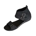 thumbnail image 1 of Xfvqtps Womens Flat Gladiator Sandals High Top Buckle Strap Open Toe Lightweight Summer Sandals, 1 of 9