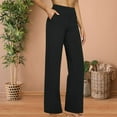 thumbnail image 2 of Women's Pants Fashion Casual Pants For Women Casual Straight Leg Loose Pocket Solid Color Yoga Daily, 2 of 6