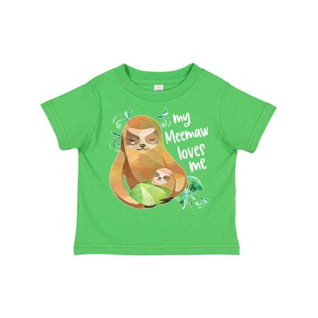 

Inktastic My Meemaw Loves Me Cute Sloth and Baby Gift Toddler Boy or Toddler Girl T-Shirt