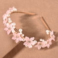 thumbnail image 2 of Nvzi-c Bridal Flower Wedding Hair Pins Crystal Pearl Hair Combs Clips Headpiece Gold Wedding Hair Accessories Jewelry with Rhinestone for Brides Bridesmaids Women (Pink), 2 of 2