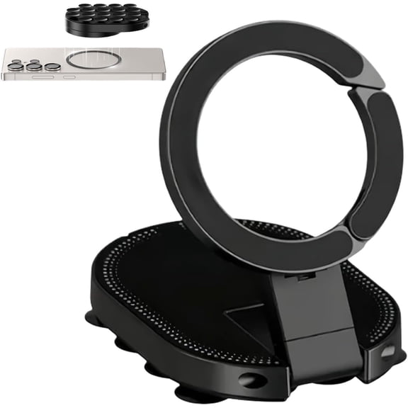 Magnetic Phone Mount, 360° Rotating Suction Cup Cell Phone Car Mount for Home Travel