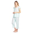 thumbnail image 3 of Casual Nights Women's Short Sleeve Lace Dot Capri Pajama Set, 3 of 5