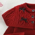 thumbnail image 6 of Lorytime Kids Girls Sweaters with Bows Cape Collar Cute Pullover Button Crewneck Long Sleeve Tops Soild Knitwear 3 Years, 6 of 6