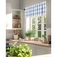 thumbnail image 3 of Rustic Country Valances for Windows Blue Watercolor Plaid Farmhouse Valance Rod Pocket Light Filtering Short Window Treatments Curtains for Kitchen Bathroom Living Room Bedroom, 1 Panel, 42 x 12 Inch, 3 of 7