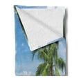 thumbnail image 2 of Ocean Soft Flannel Fleece Throw Blanket, Panoramic View of Tropical Sandy Beach Exotic Vacation Theme Print, Cozy Plush for Indoor and Outdoor Use, 50" x 70", Pale Brown Turquoise, by Ambesonne, 2 of 5