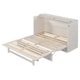 thumbnail image 5 of Murphy Bed Queen Size, Cabinet Bed with Charging Station Large Storage Drawer for Home Office or Small Room, Hideaway Bed Full Foldable Platform Bed,  White, 5 of 8
