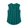 thumbnail image 7 of Yievot Plus Size Tank Tops for Women Trendy Pleated Sleeveless Shirts Side Slit Versatile Casual Tunic Tops, 7 of 7