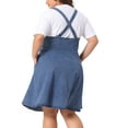 thumbnail image 4 of DARING DIVA Plus Size Denim Overall Adjustable Straps Pockets Dress 1X Blue, 4 of 6