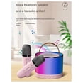 thumbnail image 5 of Pink Mini Karaoke Machine with 2 Wireless Microphones, Portable Bluetooth Speaker, 5 of 5