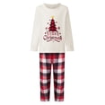 thumbnail image 3 of Jaweiwi Family Matching Christmas Pajama Set, Christmas Tree Letter Print Long Sleeve Tops and Plaid Pants Holiday Sleepwear Outfits, 3 of 11