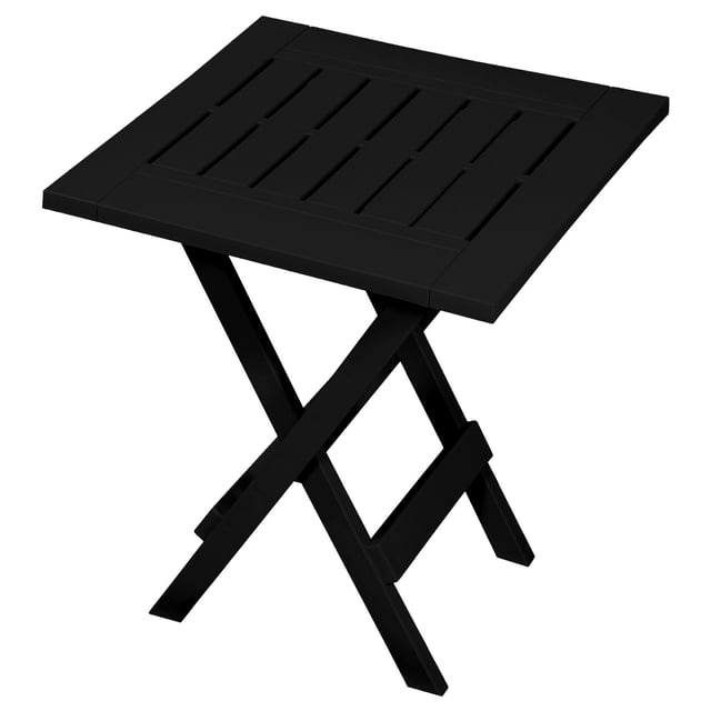 Gracious Living Outdoor Resin Folding Side Table Black