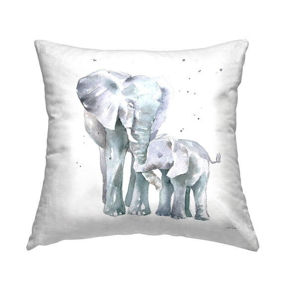 Stupell Industries Mother & Child Elephants Casual Wildlife Family Design by Katrina Pete Throw Pillow