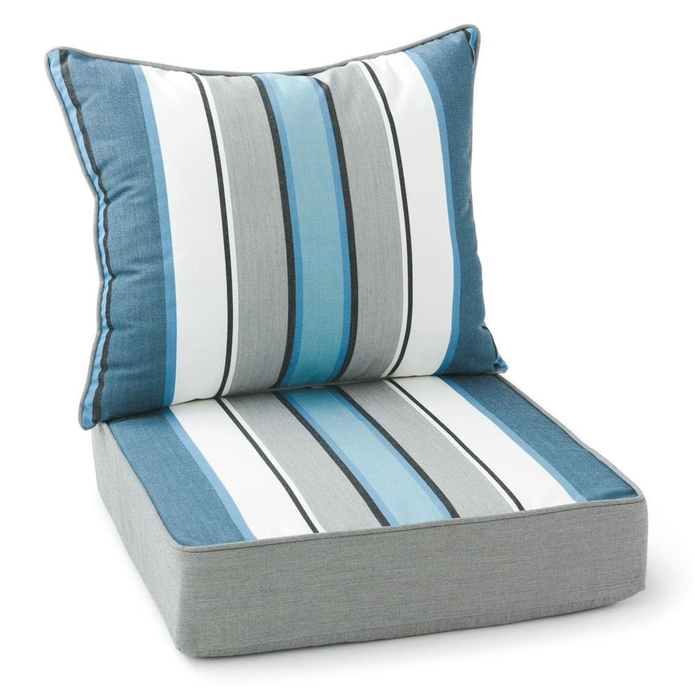 Better Homes & Gardens 2-Piece Striped Outdoor Lounge Chair Cushion Set