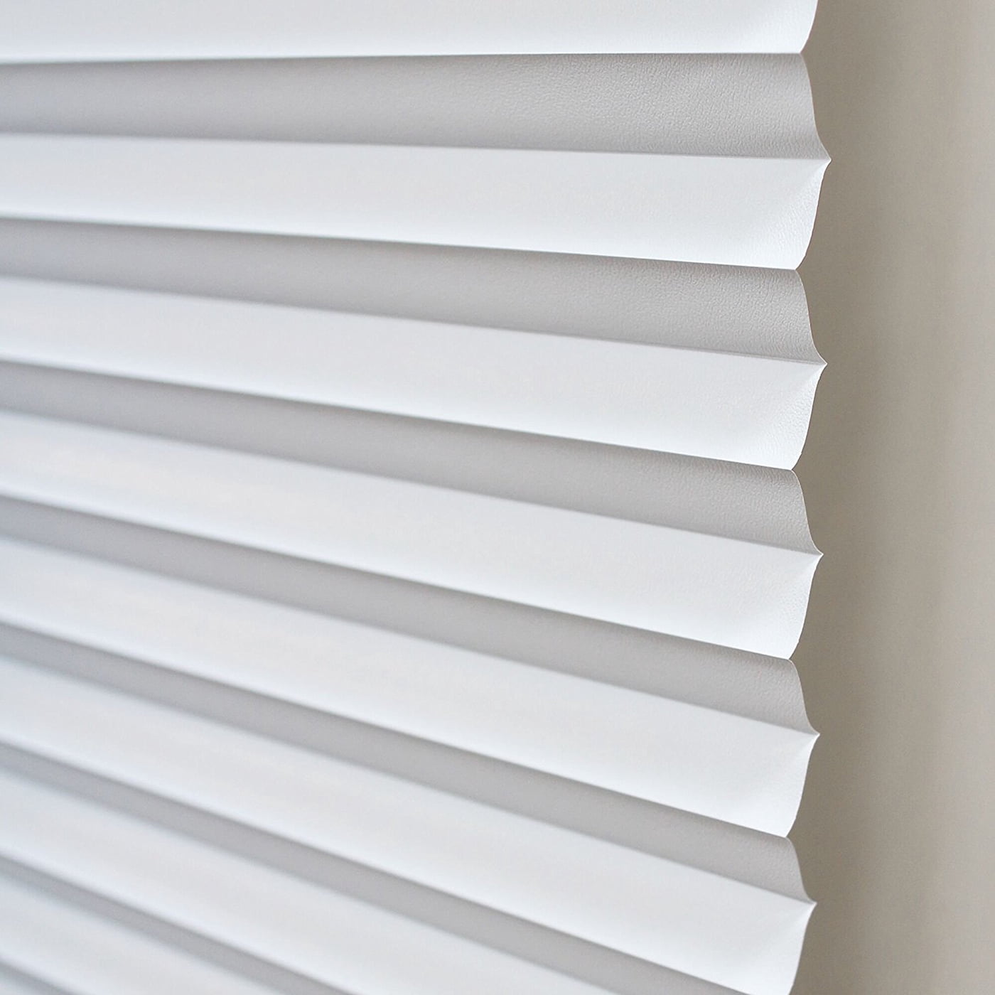 PowerSellerUSA Pleated Window Shades, Window Blinds Room Darkening Blinds 1" Slats Vinyl Window Blinds Cordless Push-Pull Mini Blind, Anti-UV Window Coverings, Fits Windows 75"L x 48"W, White