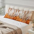 thumbnail image 5 of Orange Pumpkins Fall Body Pillow Cover 20x54, Thanksgiving Eucalyptus Leaves Wooden Decorative Pillowcase with Zipper, Microfiber Pillow Protector, Soft Breathable Long Lumbar Pillowcases for Women, 5 of 9