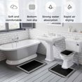 thumbnail image 5 of Black Geometric Bath Mat 3 Piece Bathroom Rug Set, Country Farm Traditional Chinese Tile Non Slip Bath Rug Contour Mat and Toilet Lid Cover, Absorbent Shower Mats Soft Bath Rugs and Mats Sets, 5 of 8