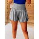 thumbnail image 3 of Mujeres metálico brillante pantalones cortos sueltos casual talle alto plisado pantalones cortos de entrenamiento para la playa, 3 of 8