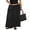 Black, variant on Michellecmm Women Loose A-Line Skirt Solid Color Casual Summer Elastic Drawstring Skirt for Beaches Club Streetwear
