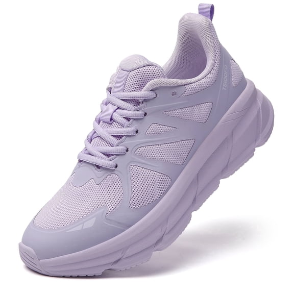 Women Shoes Slip on Mesh Fashion Sport Running Tennis Athletic Walking Shoes Runner Trail Shoes Light Purple Size 7.5