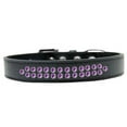thumbnail image 1 of Two Row Purple Crystal Size 16 Black Dog Collar, 1 of 1