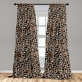 thumbnail image 2 of Leopard Print Window Curtains, Exotic Wild Cat Skin Inspired Spotted Pattern Jungle Life, Lightweight Decor 2-Panel Set with Rod Pocket, Pair of - 28"x63", Pastel Brown and Pale Grey, by Ambesonne, 2 of 3