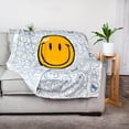 thumbnail image 2 of OFFICIAL Smiley World Soft Throw Blanket | Cute Plush Blanket | 50 x 60 Inches, 2 of 6