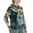 thumbnail image 6 of Wukai Colorful Stained Glass Deer Print Womens Hoodies Fleece Sweatshirts Long Sleeve Sweaters Pullover Fall Outfits Winter Clothes-Medium, 6 of 7