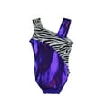 thumbnail image 2 of Kids' Purple Zebra Gymnastics Leotard, 2 of 4