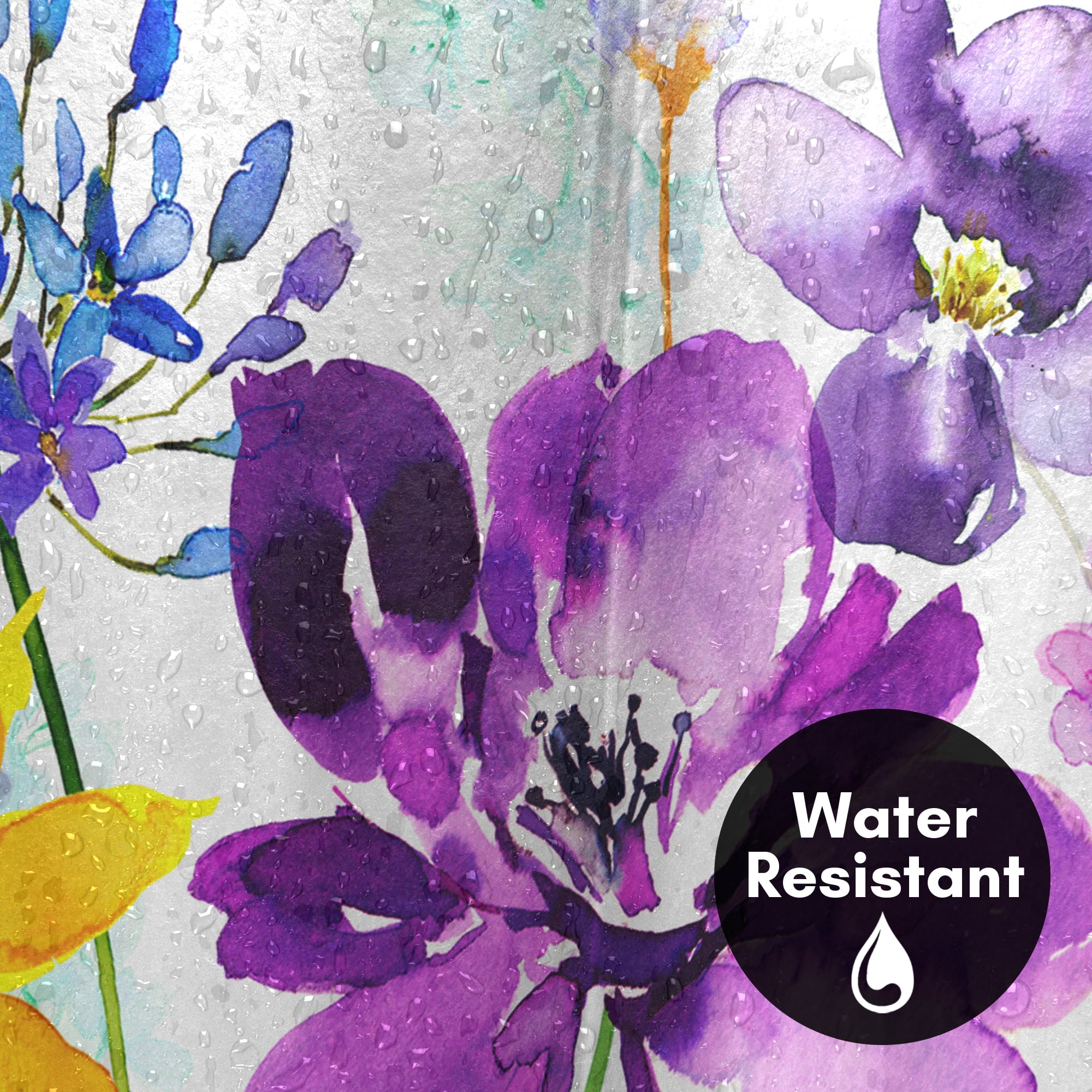 Americanflat 71" x 74" Shower Curtain, Floral Shimmer by Harrison Ripley